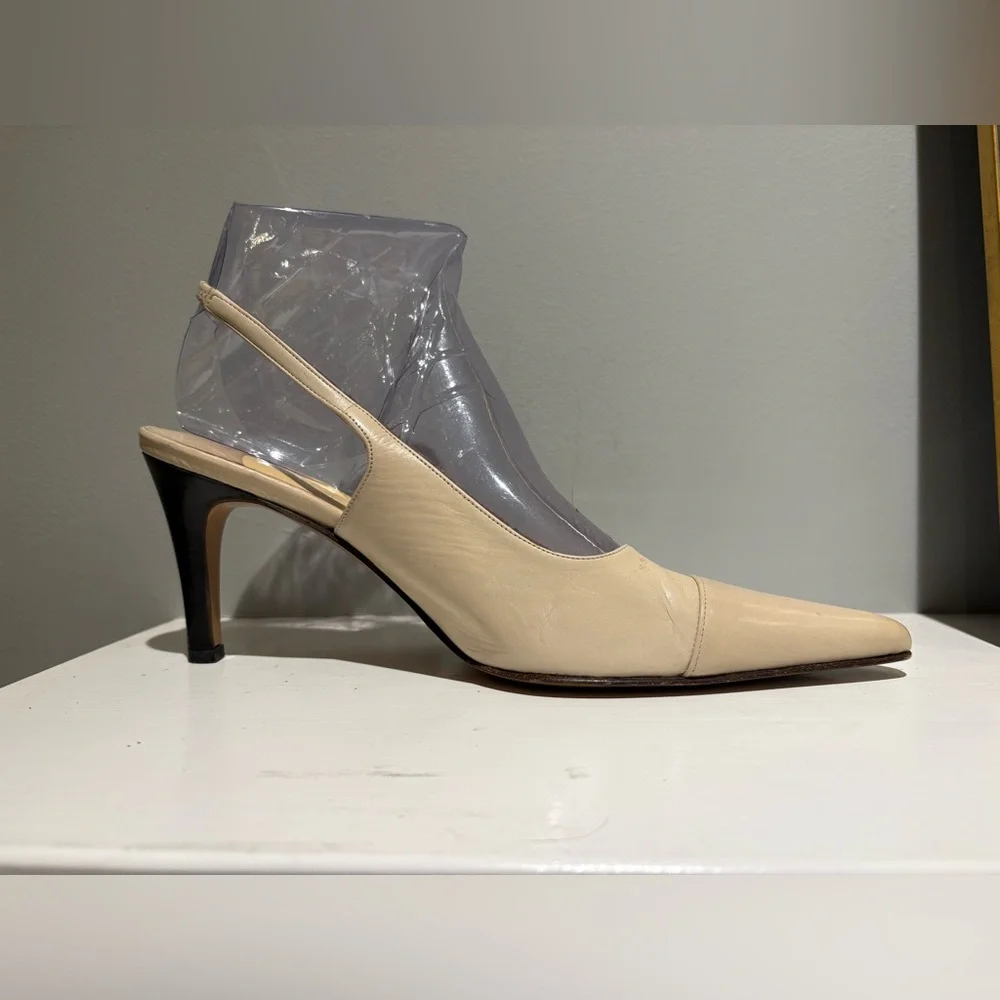 Cole Haan Cream Slingback Heels - Picture 5 of 15